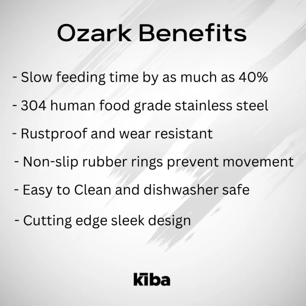 Kiba Ozark Stainless Steel Slow Feeder Dog Bowl 8